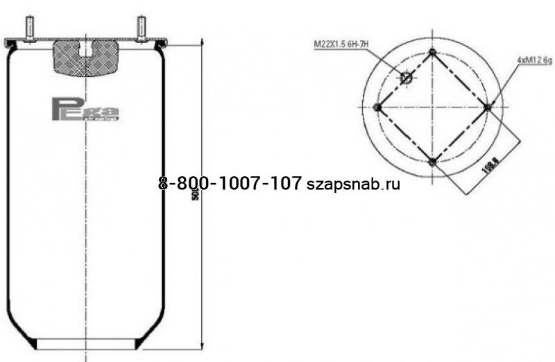 Пневморессора SAF (без стакана) (P10 ​813 ​S)